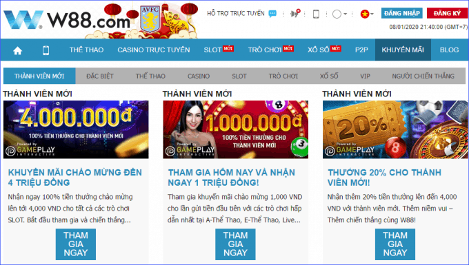 Khuyen mai khach tai w88th the nao?