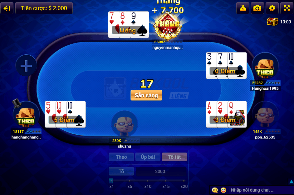 Đánh thắng liêng online bằng cách nào?