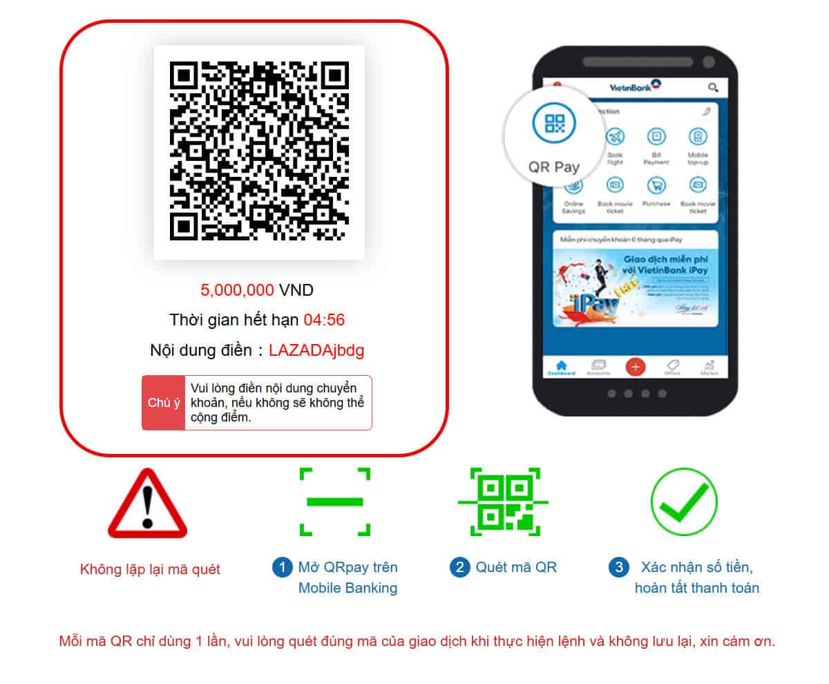 Bước 5: Thực hiện chuyển khoản tới W88